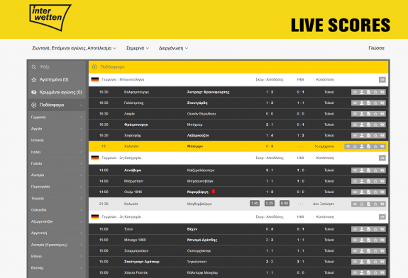 interwetten αποτελέσματα, στοίχημα, προβλέψεις